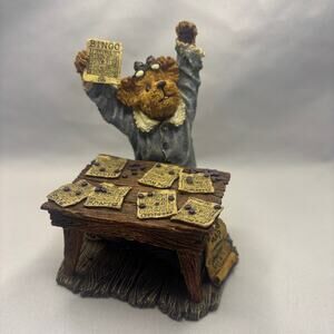 Boyds Bear Bearstone Collection Bessie Winsalot Bingo Figurine 228394